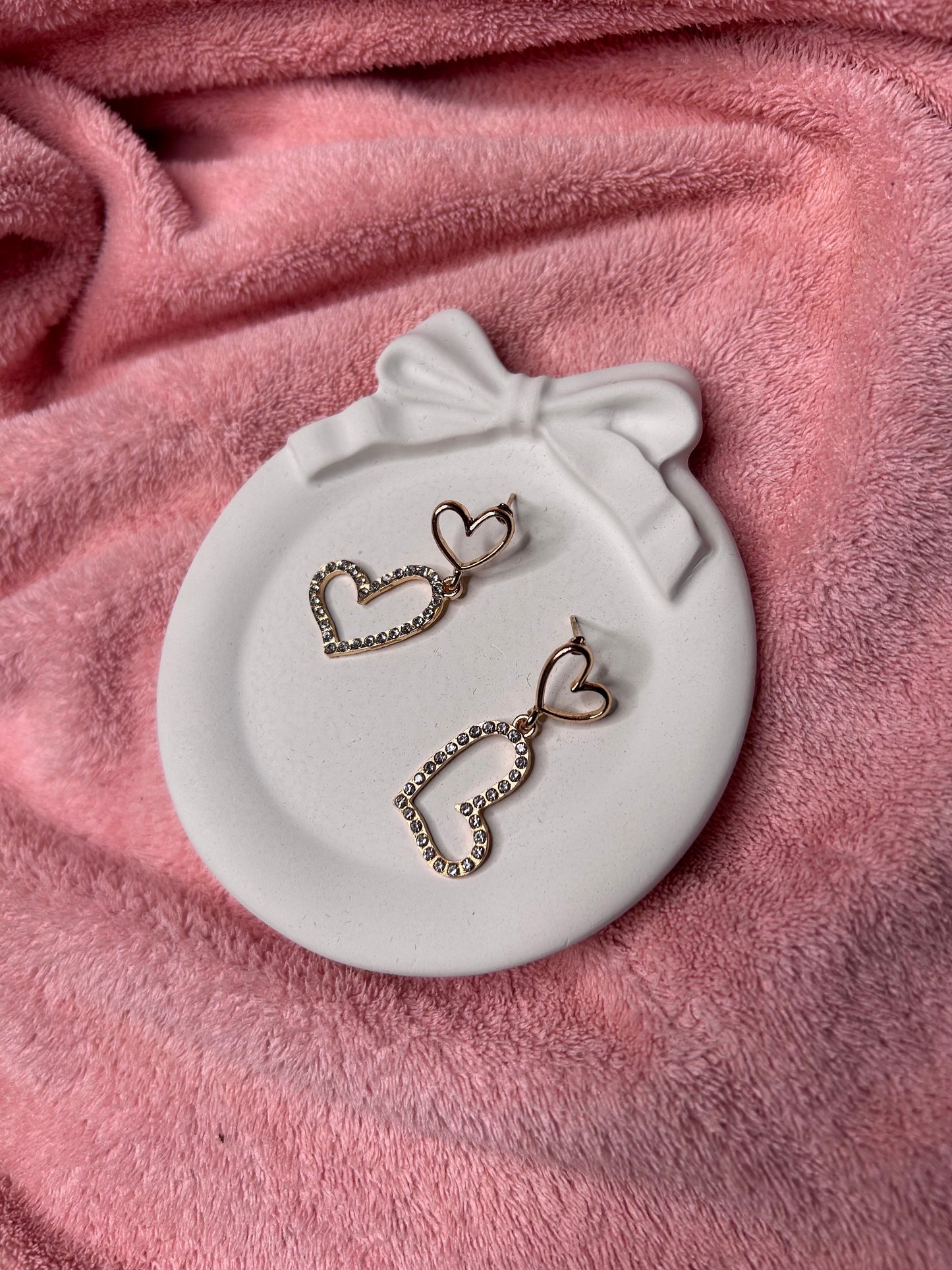 Golden Double Heart Earring