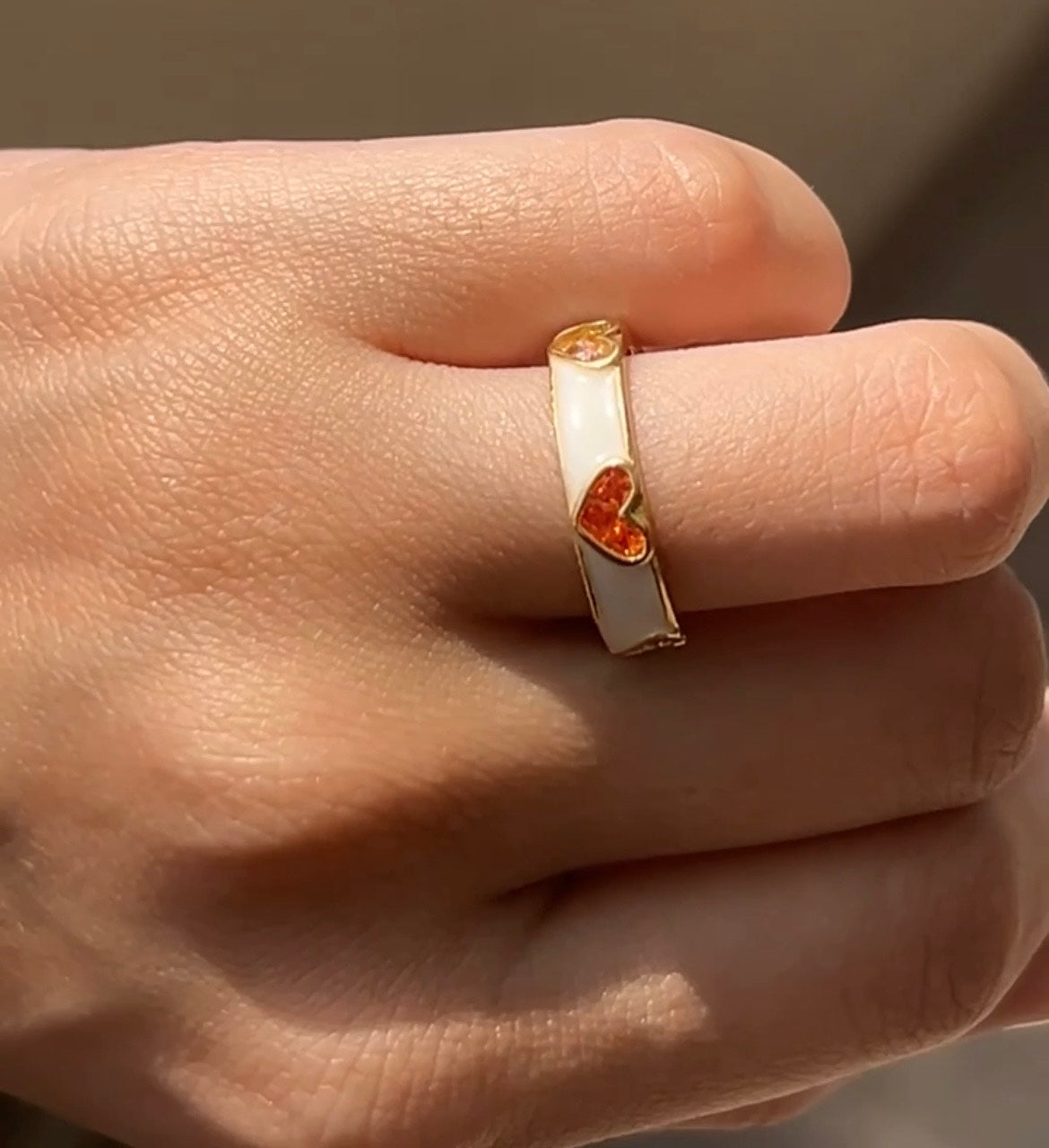 Tri-Colour Heart Ring
